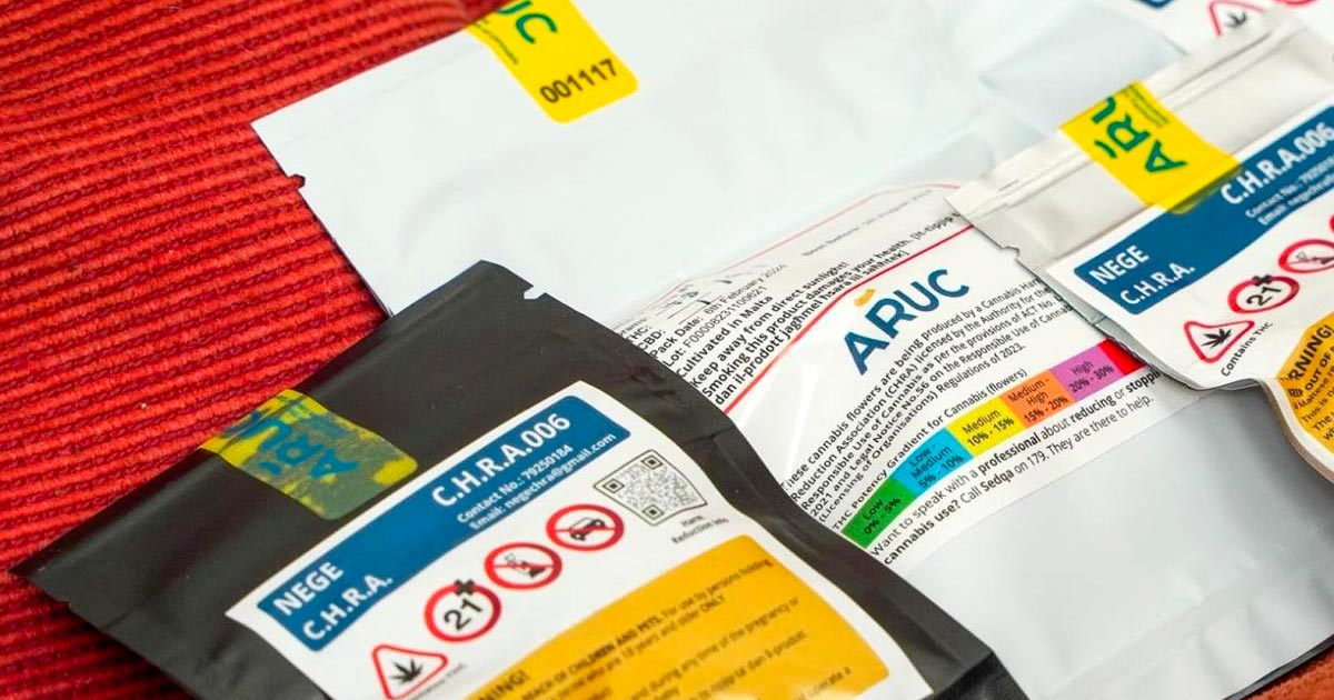 Stock de cannabis num clube de cannabis em Malta