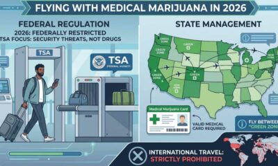 Consumir cannabis num avião nos Estados Unidos